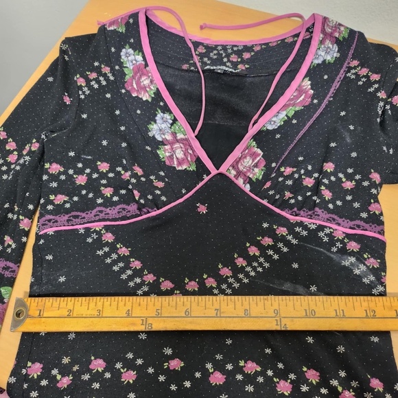 Betsey Johnson HTF Ultra Rare Vintage Whimsigoth Fairycore Longsleeve Top S - Picture 7 of 9